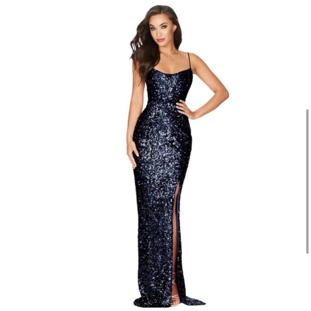 Nookie Confetti Gown in blue. Size Small, NWT.
